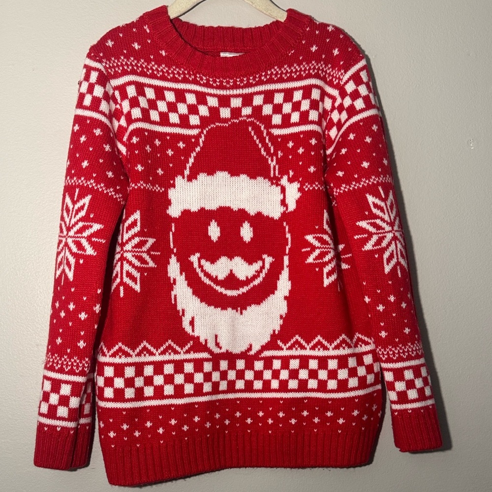 Holiday Time Santa Sweater 🎅 | Red & White | Kids Size Small (6-7)
